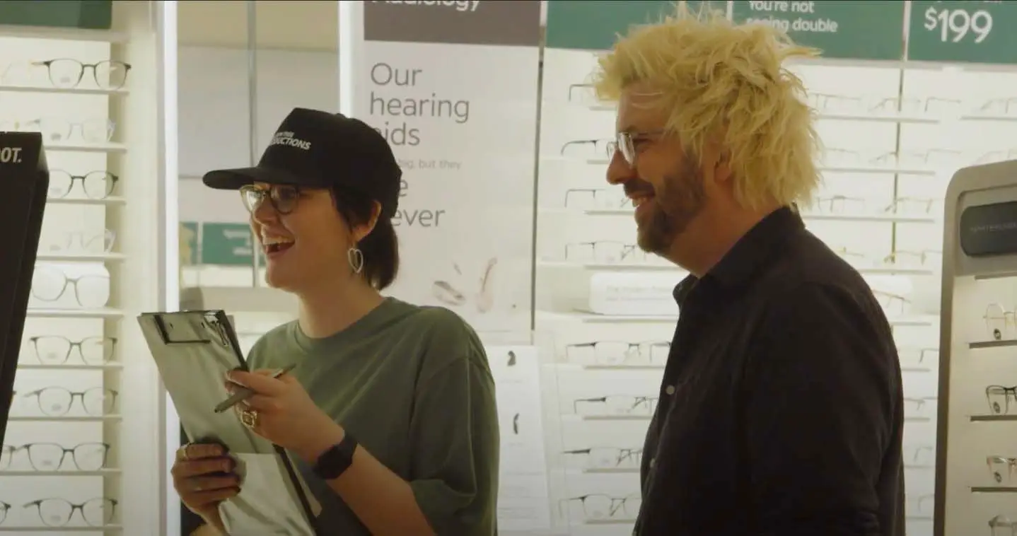 The BTP crew on set with Specsavers